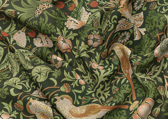 William Morris Strawberry Thief, Nettle - Made to Measure Curtains - Image 4